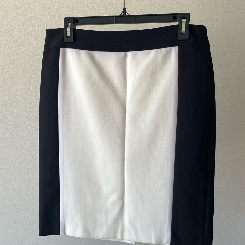 Calvin Klein Black and White Block Pencil Skirt